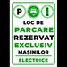 Indicator pentru loc de parcare rezervat exclusiv masinilor electrice